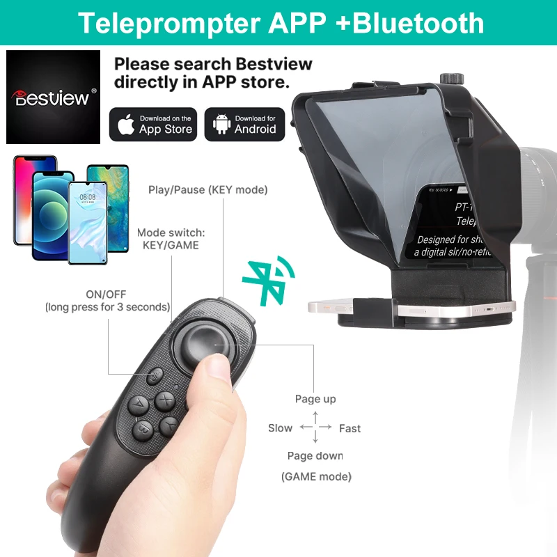 ulanzi portable teleprompter prompter for smartphonetabletdslr camera video recording live streaming interview with remote free global shipping