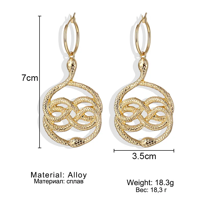 ALIUTOM Vintage Statement Earrings 2020 Brincos Geometric For Women Hanging Dangle Snake Drop Earring Jewelry | Украшения и