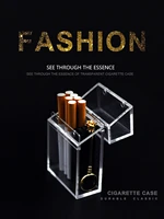2022 new acrylic transparent cigarette case portable package dust proof storage box anti extrusion pocket cigarette box