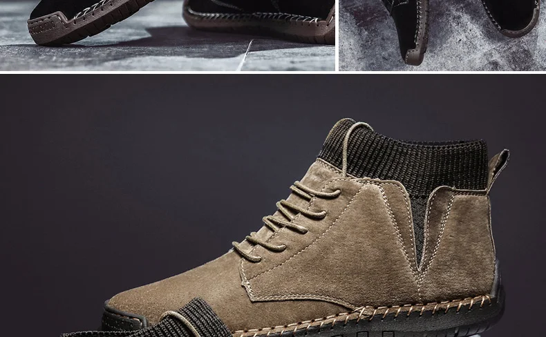 Зимние кожаные повседневные мужские ботинки; Botines Hombre Botas Masculina Bot Erkek Buty Zimowe Stivaletti Uomo; плюшевый мех