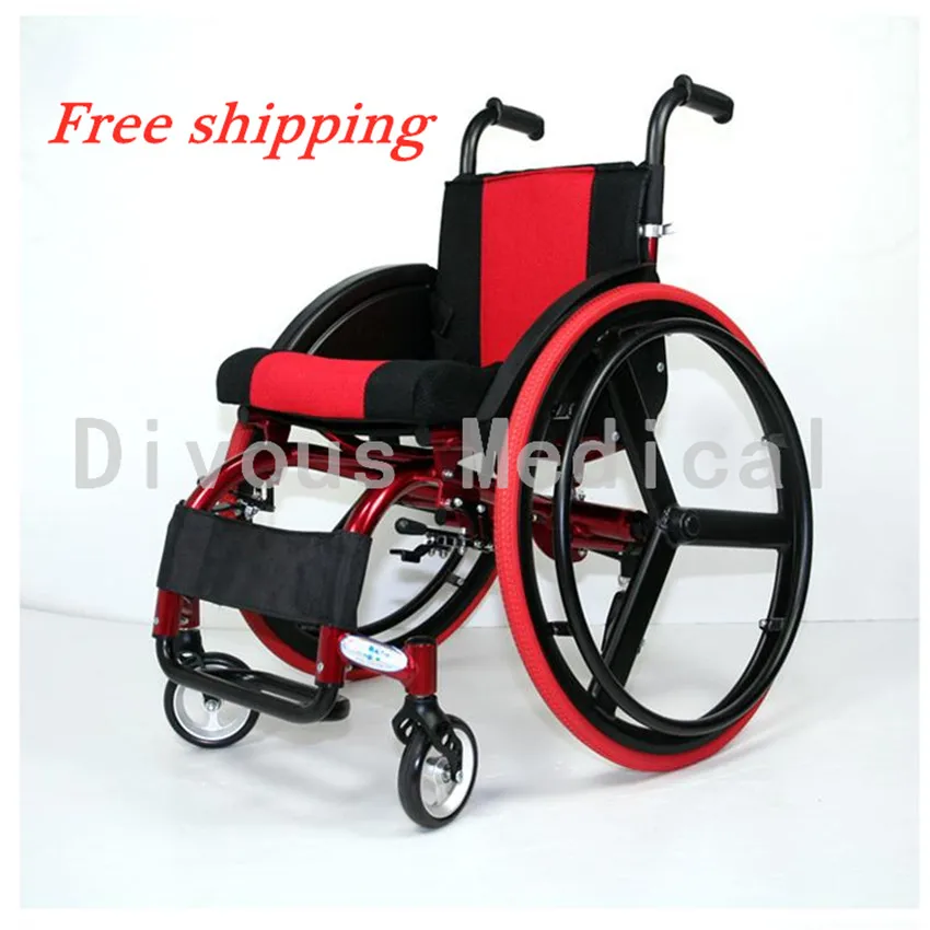 

Manual Sport Wheelchair for Adult and Handicapped Active Wheel Chair with Wide Wheels Lightweight Folding Trolley