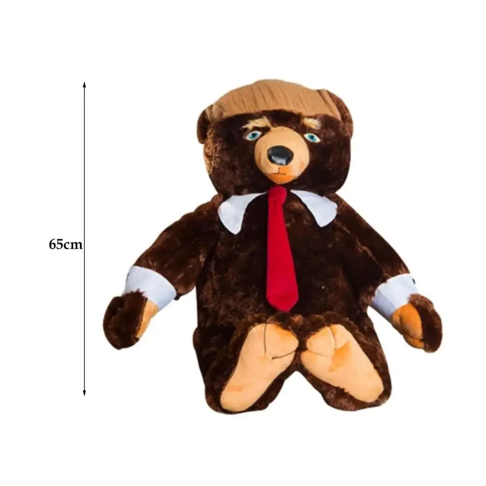 

65cm Donald Trump Bear Plush Toys Cool USA President Bear With Flag Cute Animal Bear Dolls Trump Plush Stuffed Toy Kids Gifts