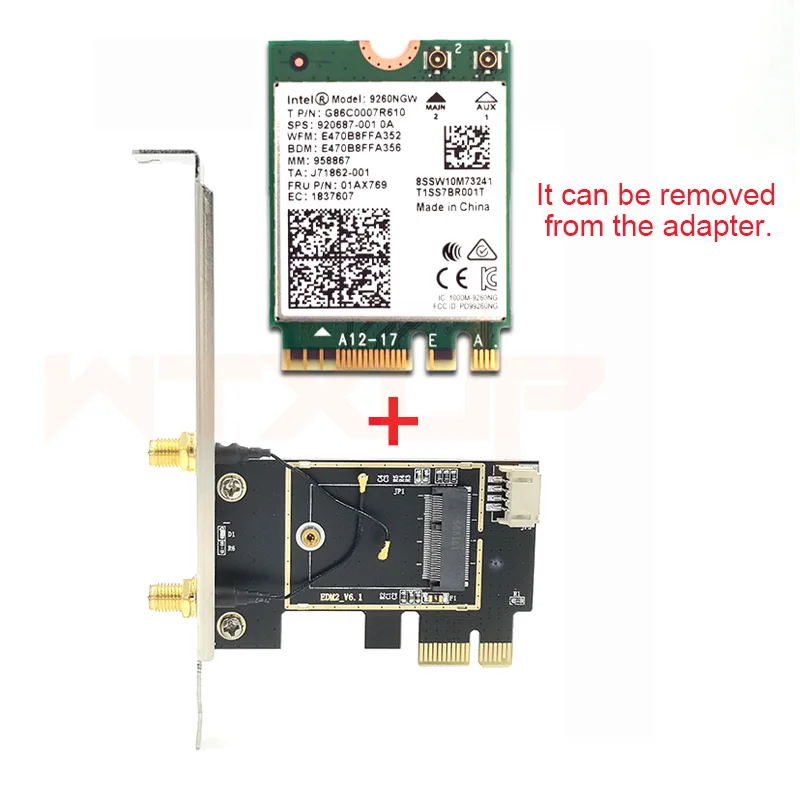 Wi-Fi карта беспроводной Bluetooth адаптер двухдиапазонный PCIe Wireless 9260ac 1730 Мбит/с