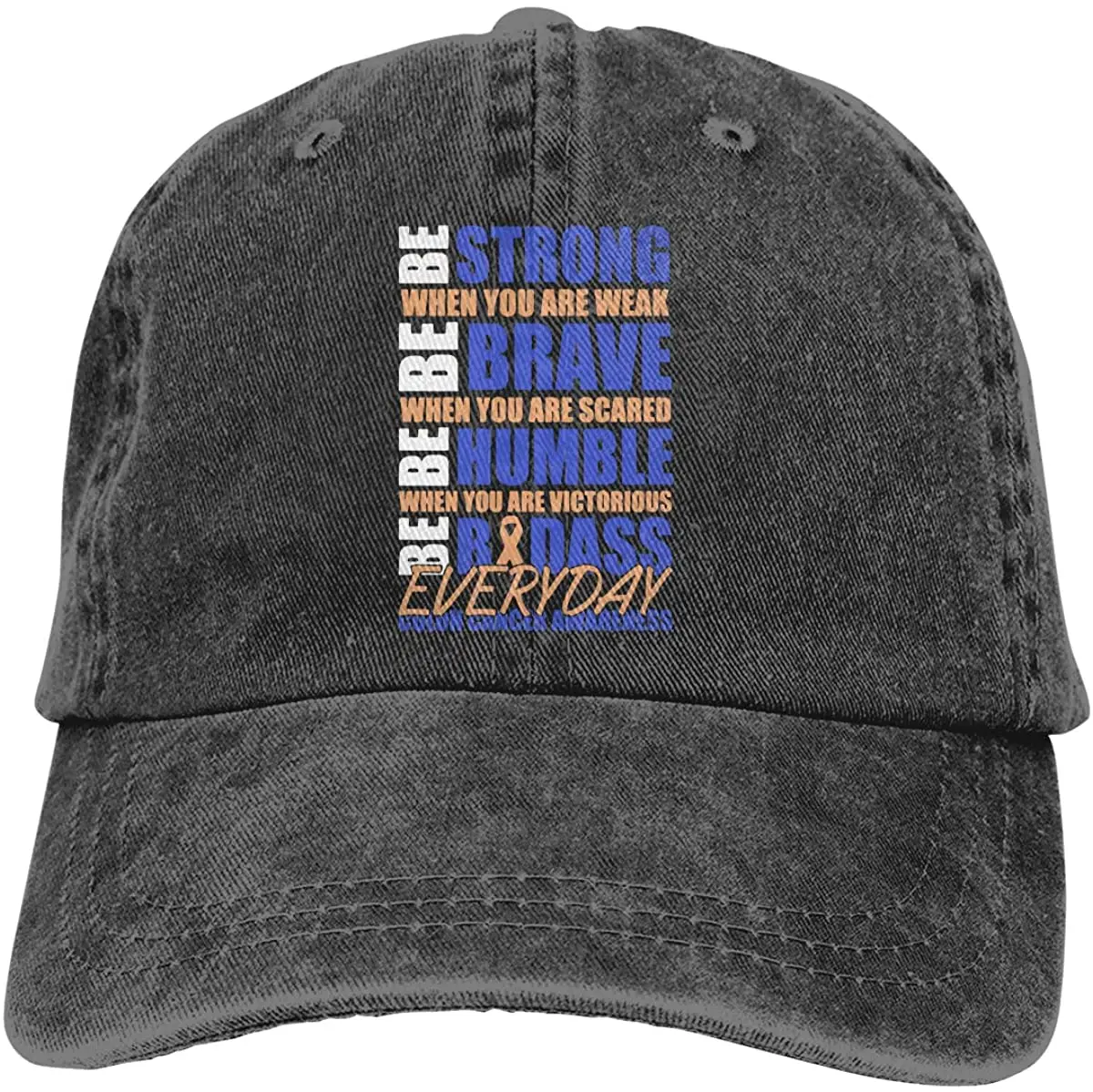 

Unisex Colon Cancer Awareness 7 Vintage Washed Twill Baseball Cap Adjustable Hats Funny Humor Irony Graphics Of Adult Gift Black