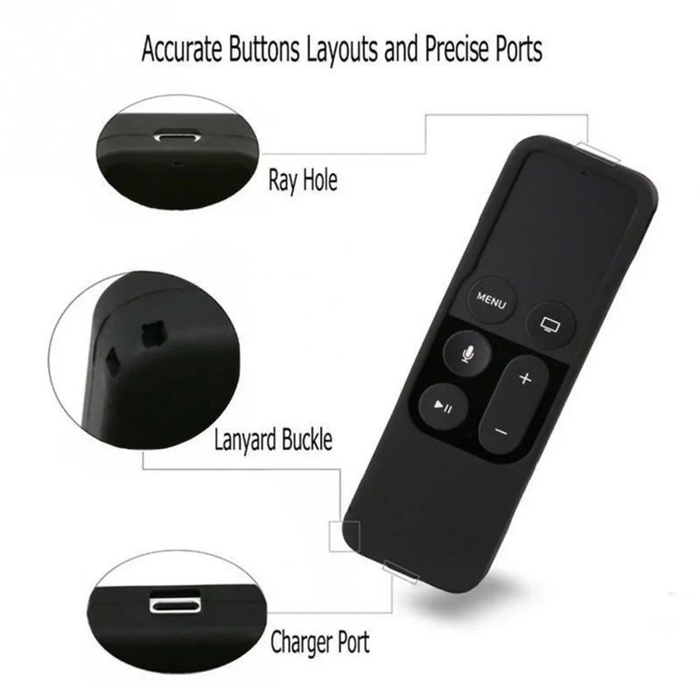 

Colorful Silicone Protective Case Cover Skin Waterproof Dust Cover for Apple TV 4 Remote Control,Original touch feeling