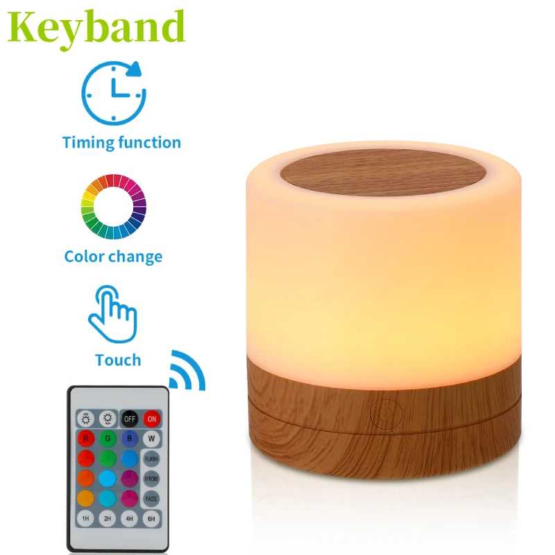 

Touching Control Bedside Table Lamp Dimmable Night Light for Living Room USB Rechargeable