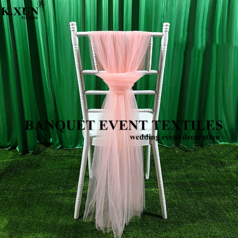 Out Wedding Tutu Organza Chiavari Chair Cap Hood Cover For Banquet Event Party Decoration images - 6