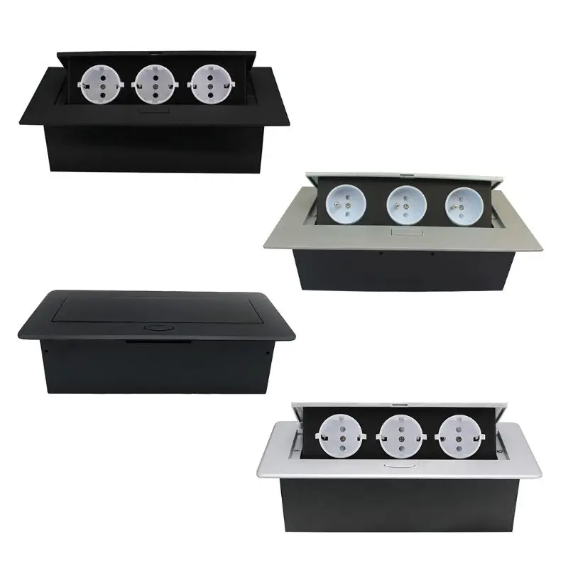 Мультимедийная розетка для подключения рабочего стола всплывающее 3 питания