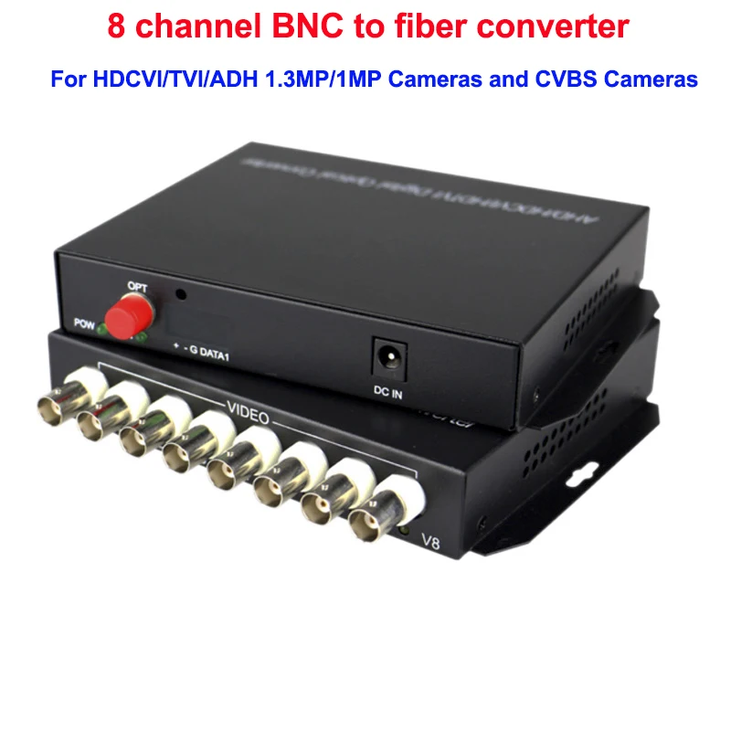 

HDCVI/TVI AHD Video Fiber Optic Media Converters for Dahua/Hikvision/AHD 1.3MP/1MP CVBS signal camera CCTV system TX RX