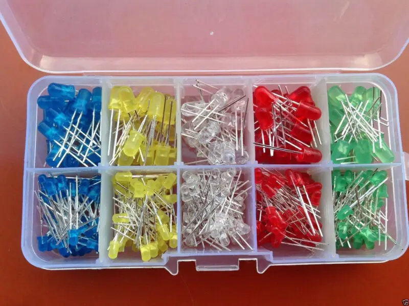 

300pcs 5mm 3mm LED Light White Yellow Red Green Blue Assorted Kit LED