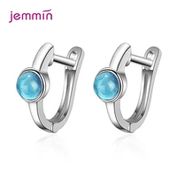 bohemia fashion silver 925 jewelry earring blue round stone earrings for woman party wedding gift earrings oorbellen