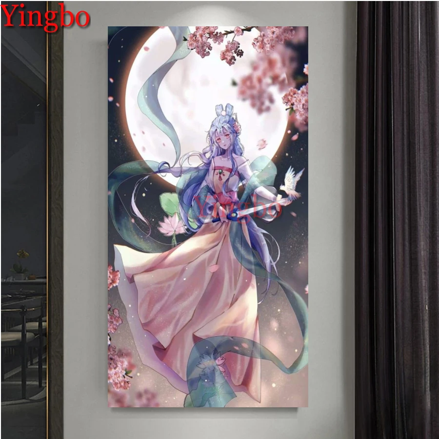 

Diy Diamond Painting Classical Anime Beauty Moon Landscape Full Drill Embroidery Cross Stitch Handmade Mosaic Home Room Decor