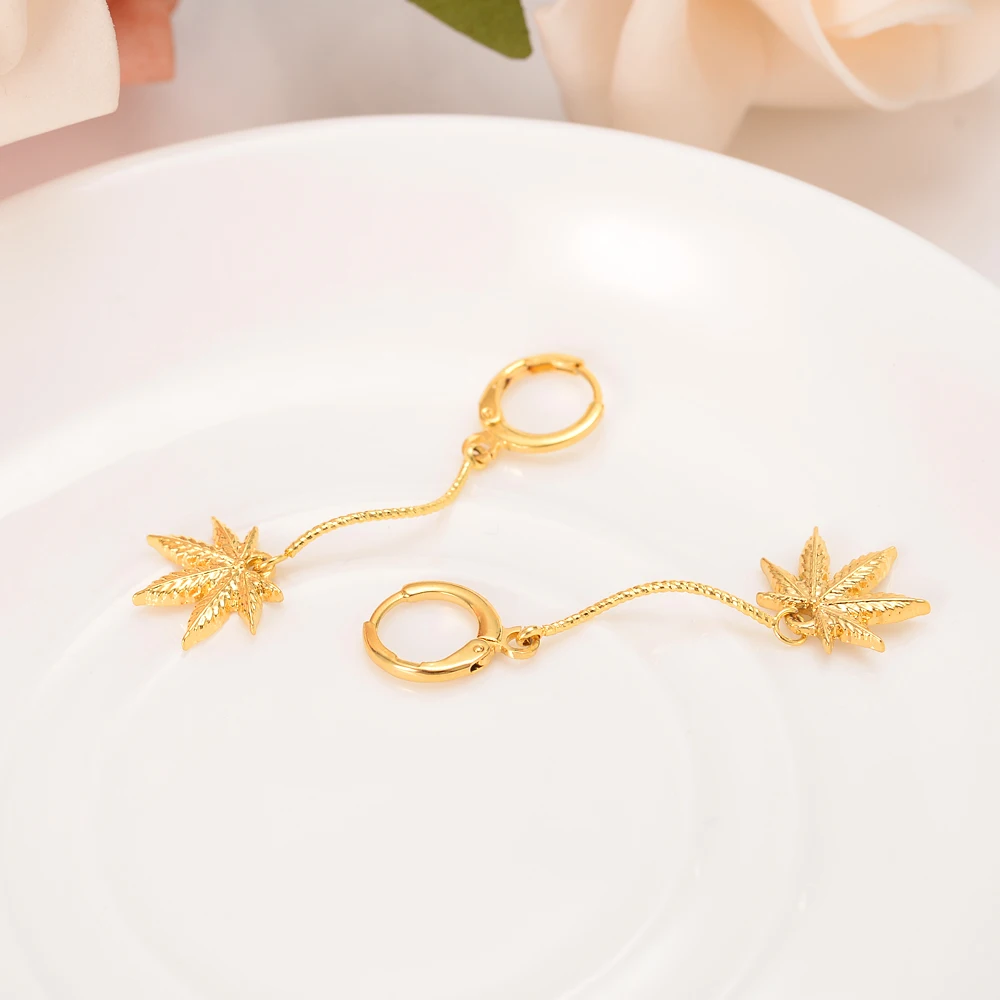 

Maple leaf long pendant Earrings fashion Ladies Ethiopian Jewelry Arab Middle Eastern girls earrings party best jewelry
