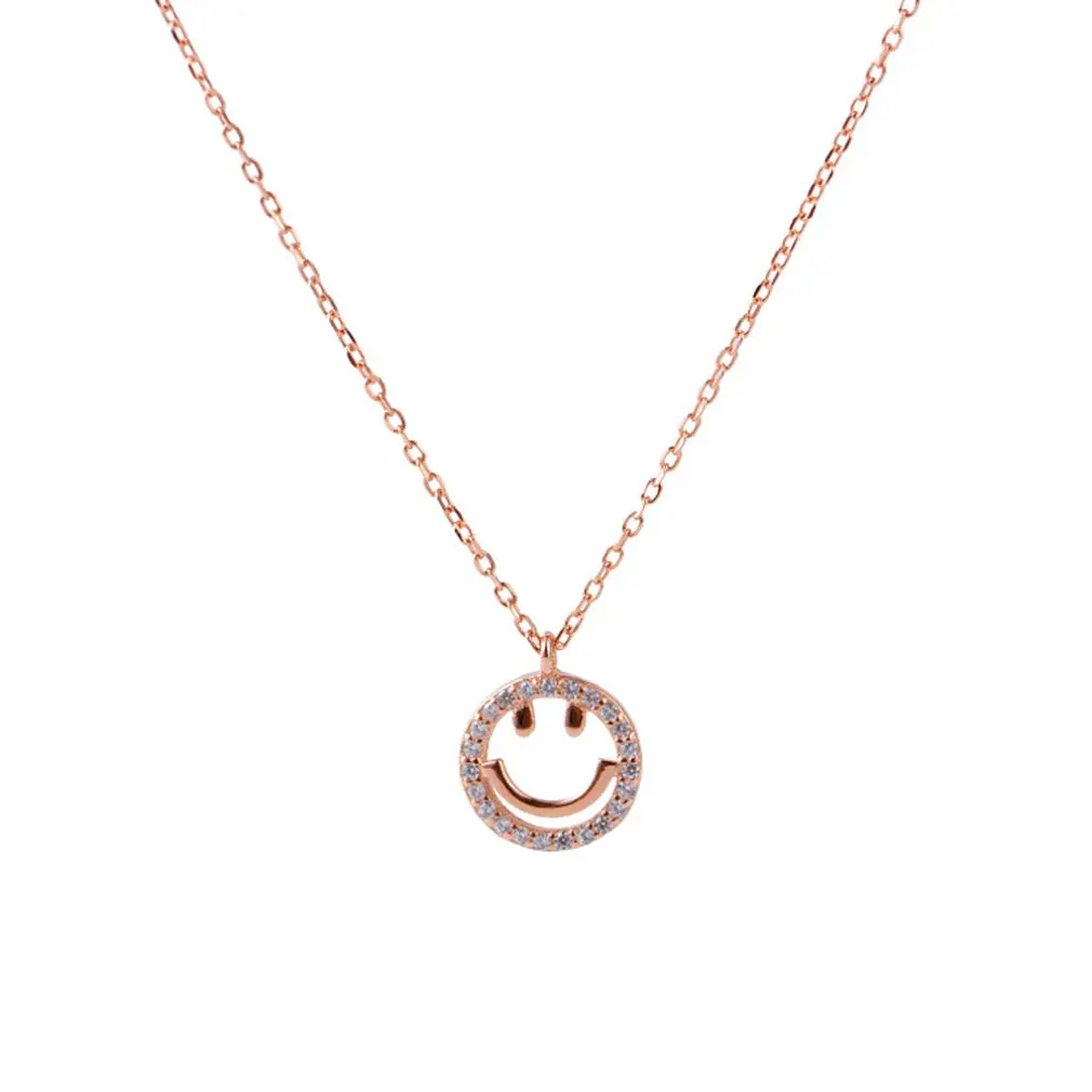 S925 Серебряное ожерелье с улыбающимся лицом гипоаллергенное для женщин подвеска