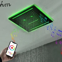 hm concealed music shower head remote control colors led light 16 %e2%80%98%e2%80%99 smiley music shower for euro market