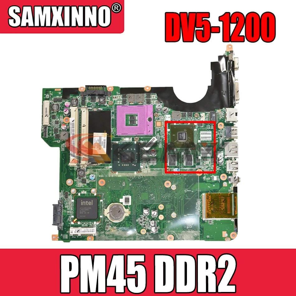 

AKemy482867-001 504640-001 Laptop Motherboard for HP Pavilion DV5 DV5-1200 Series PM45 DDR2 G98-700-U2 Mainboard