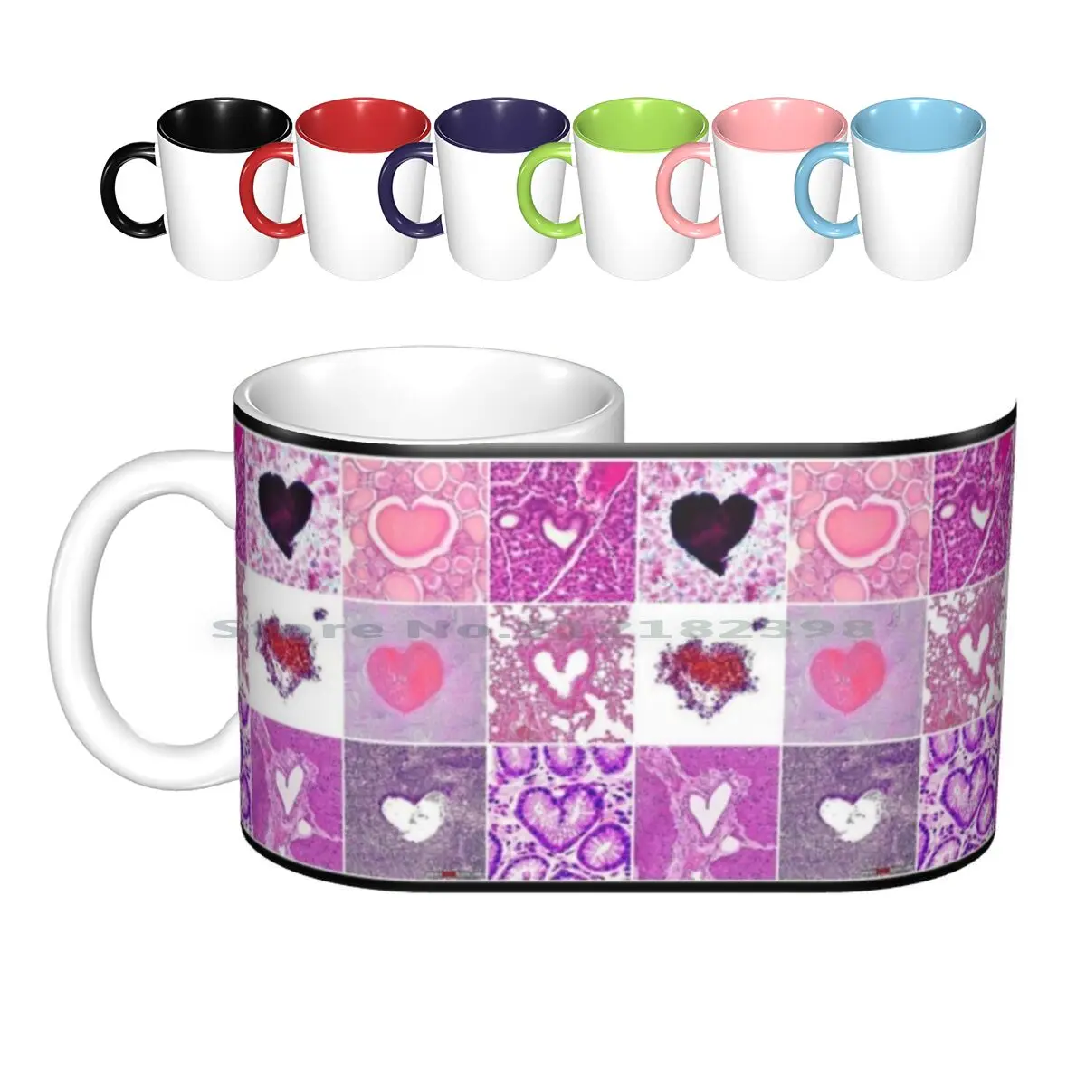 

Hearts Ceramic Mugs Coffee Cups Milk Tea Mug Hearts Histology Cells Creative Trending Vintage Gift Bottle Cup