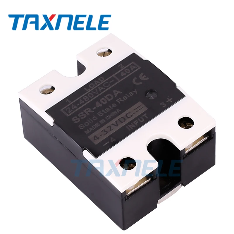 DC В AC SSR 40DA SSR 25DA 10DA твердотельное реле 4-32VDC вход 24-480VAC выход твердотельное реле промышленный одиночный черный SSR
