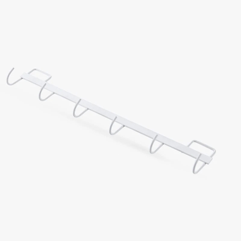 

6 Hooks Cup Holder Hang Kitchen Cabinet Under Shelf Storage Rack Organizer Parts