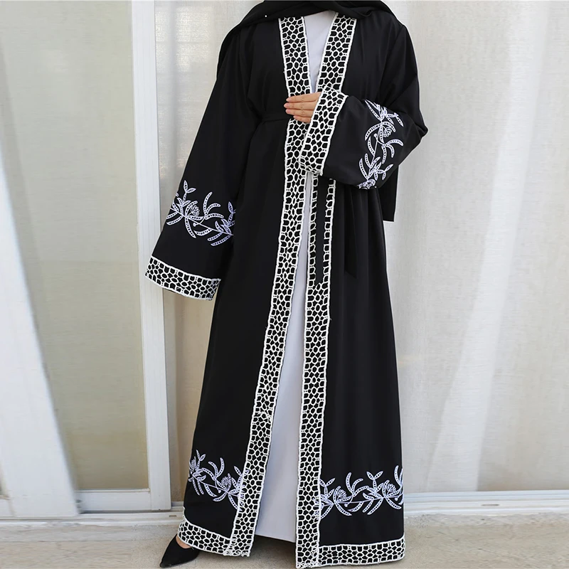 Siskakia Eid Mubara Abaya мусульманский 2020 новый кружевной вышитый лоскутный Дубай абайя