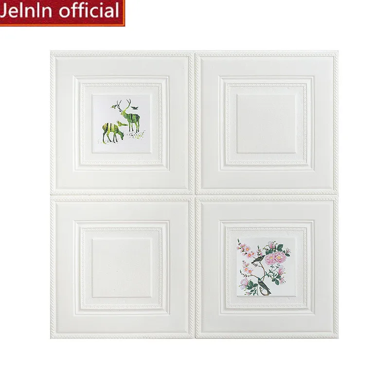 3d обои с рисунком оленя и цветов самоклеящиеся для гостиной фона под телевизор