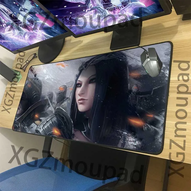 Большой коврик для мыши XGZ с изображением сексуальной богини 3D аниме черный
