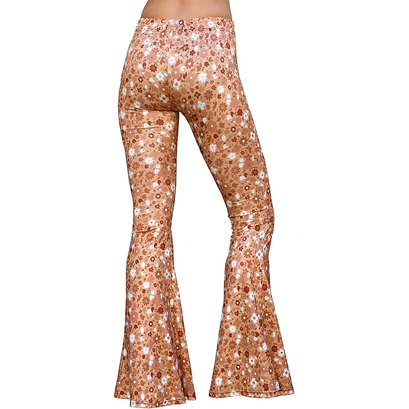 

Women Flare Pants 2021 Fashion Sexy Hot Sell High Waist Vintage Leggings Summer Bell Bottom Pants Print Casual Female Trousers