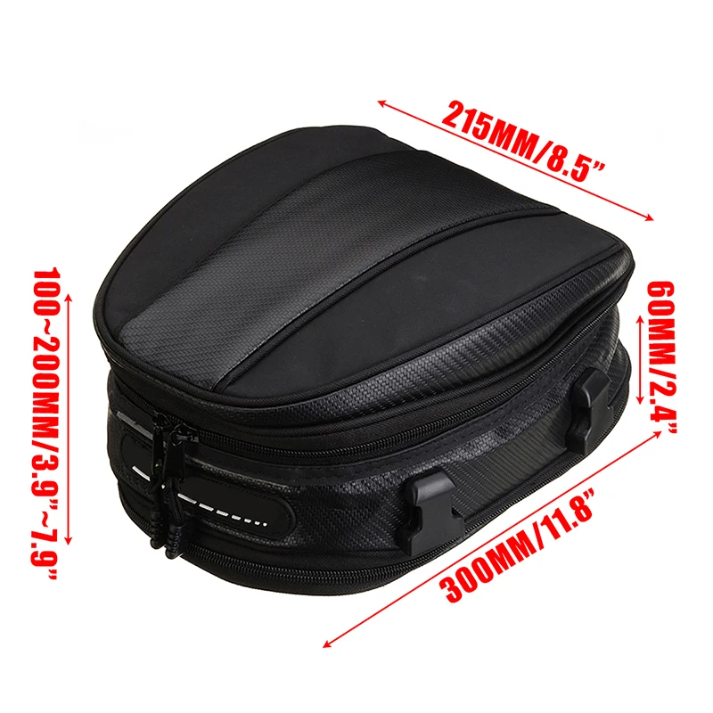 

1PC Black Motorcycle Rear Tail Back Seat Saddle Bag Helmet Pack Shoulder Carry Bags Waterproof Oxford Cloth For Off-road Scooter