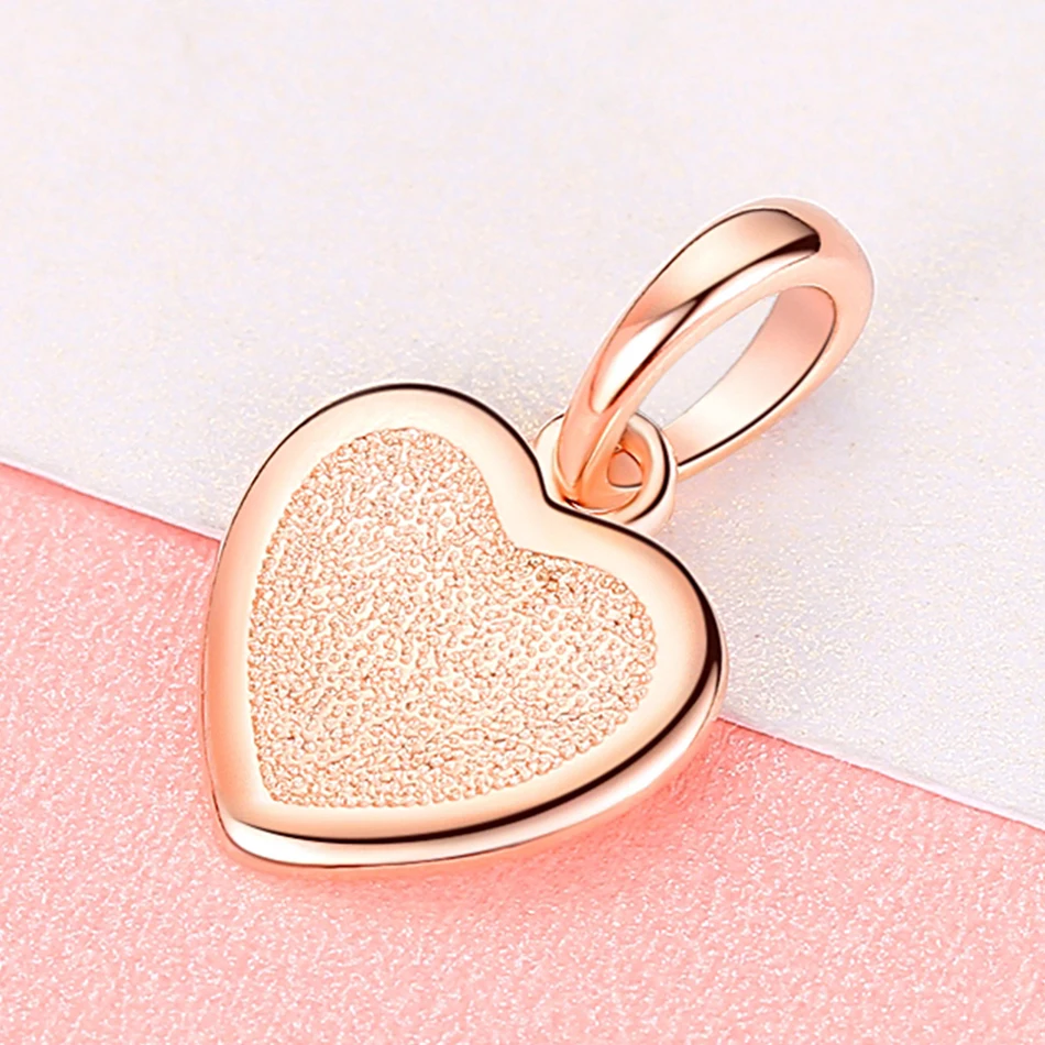ELESHE, новая мода, 925 пробы, серебряный шарм, бусина Forever Love, розовое золото, сердце, подвеска, шарм, подходит для оригинальных браслетов, сделай сам, ювелирное изделие