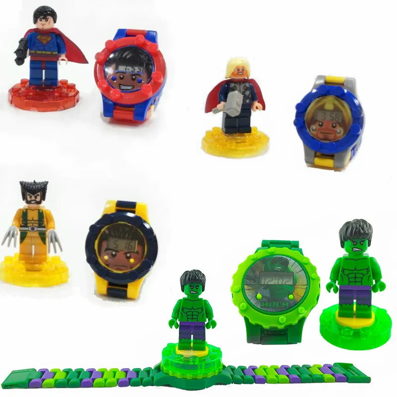 Базз Лайтер супер герой Росомаха часы строительные блоки Мстители Супермен