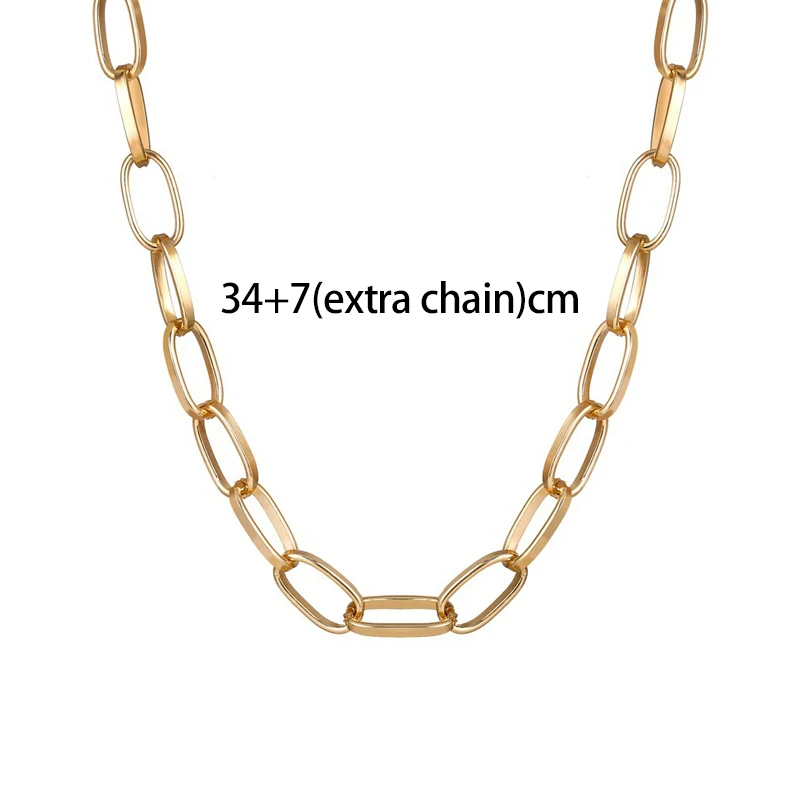 

Retro Chians Necklace for Women Twist Gold Silver Color Vintage Chunky Thick Lock Choker Chain Necklaces Party Jewelry Gifts