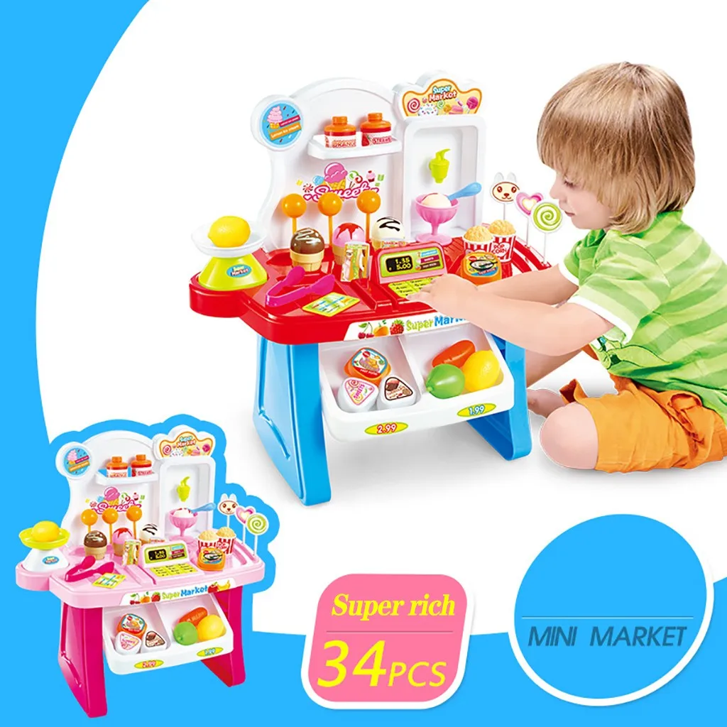 Искусственные игрушки для детей аналоговые наличные кассира покупок набор