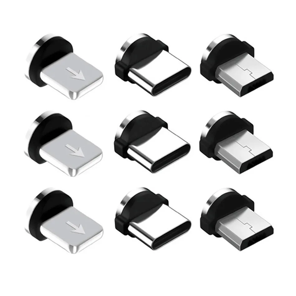 5pcs easy operate durable converter for mobile phone replacement parts 360 degree rotation magnetic tips charging cable adapter free global shipping
