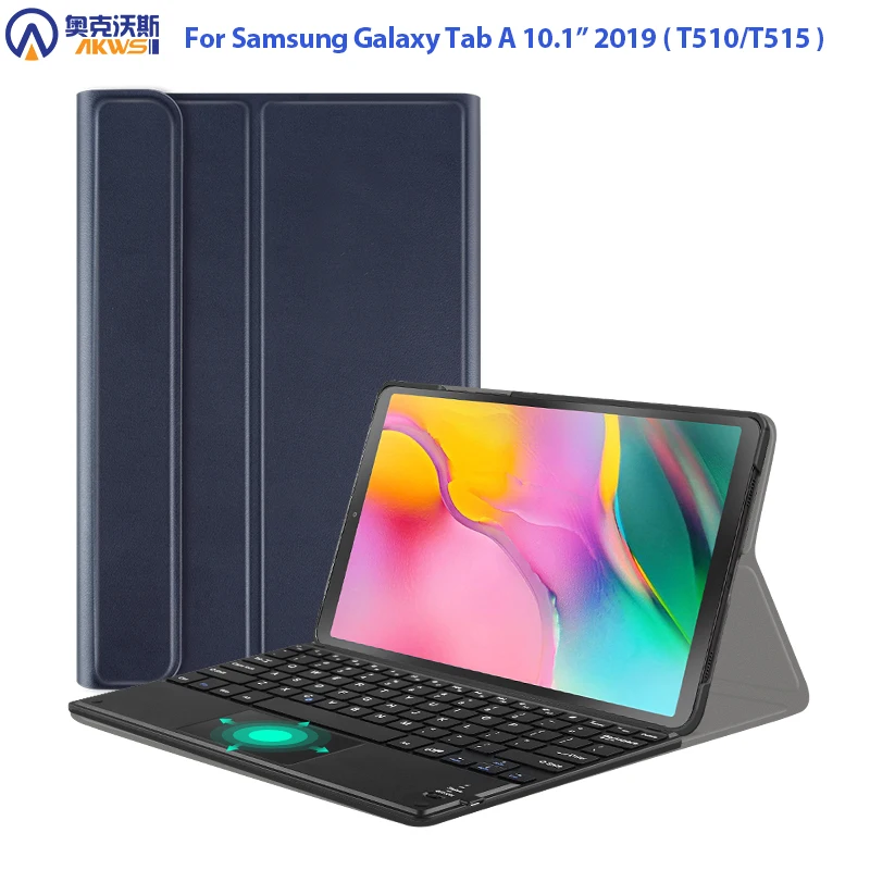 

Keyboard Case for Samsung Galaxy Tab A 10.1 2019 SM T510 T515 Tablet Leather Case with Detachable Keyboard Magnetic Funda