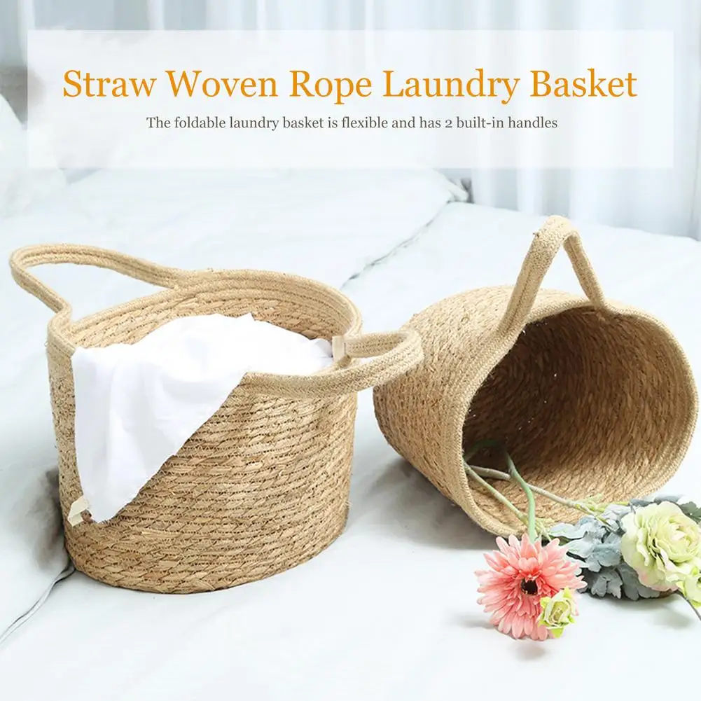 

NEW Hand-woven Storage Basket Cotton Rope Storage Bucket Desktop Stand Laundry BasketContainer Home Decoration Garden Flower Pot