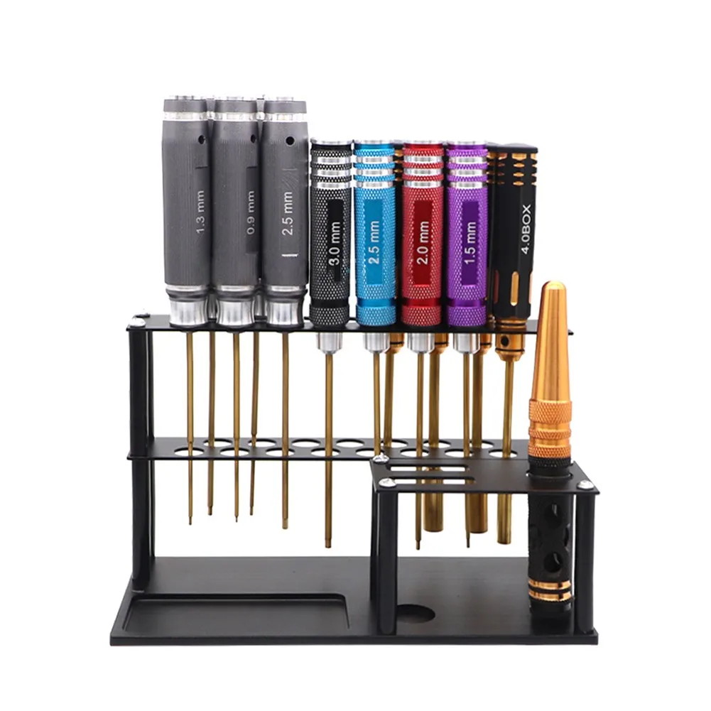

Tool Screwdriver Place Support Metal Organizer Storage Rack Screw Driver RC Tools Kit Holder Stand Screw Tray Organizer