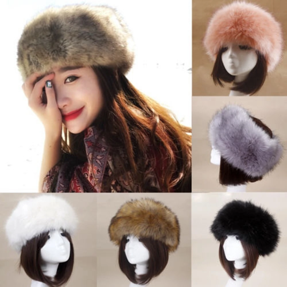 

Women Men Russian Thick Fluffy Cap Fur Headband Hat Warm Ear Warmer Ski Classic