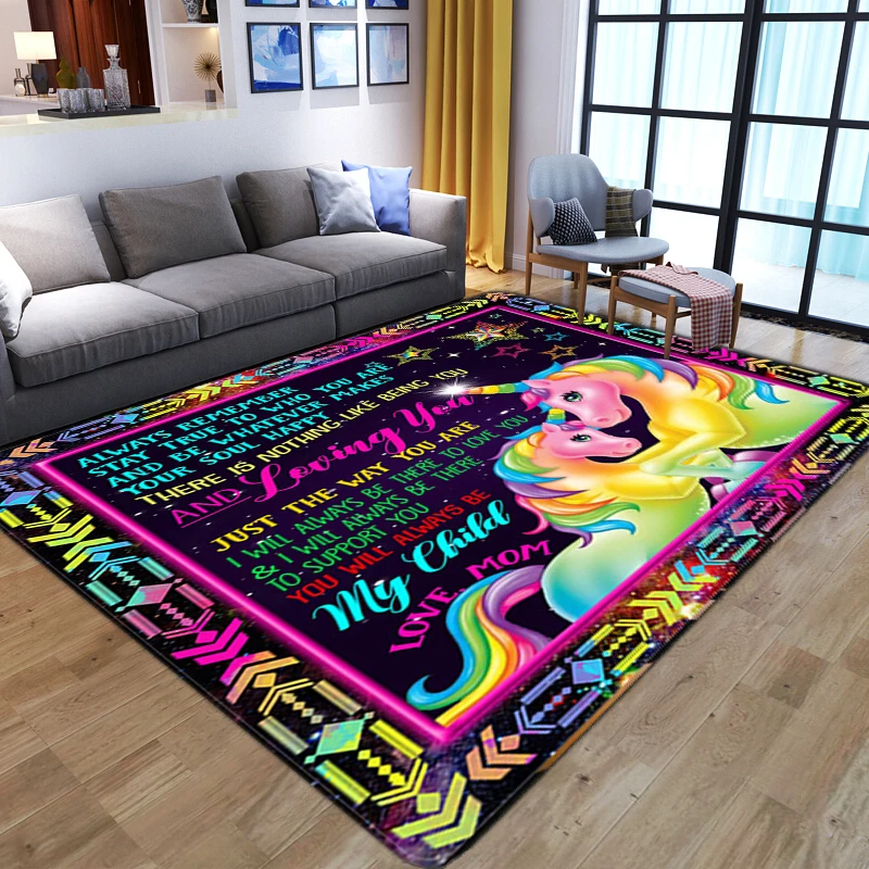 Мультфильм Аниме Единорог 3D коврики с принтом для дома гостиной спальни большой