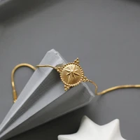 titanium with 18 k gold starfish charm bracelet women stainless steel jewelry chic gown sweet boho ol simply ins japan korean