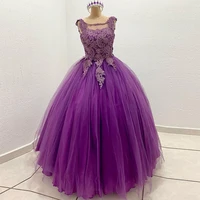 sevintage ball gown quinceanera dresses 15 party formal pearls lace applique floor length princess cinderella birthday gowns