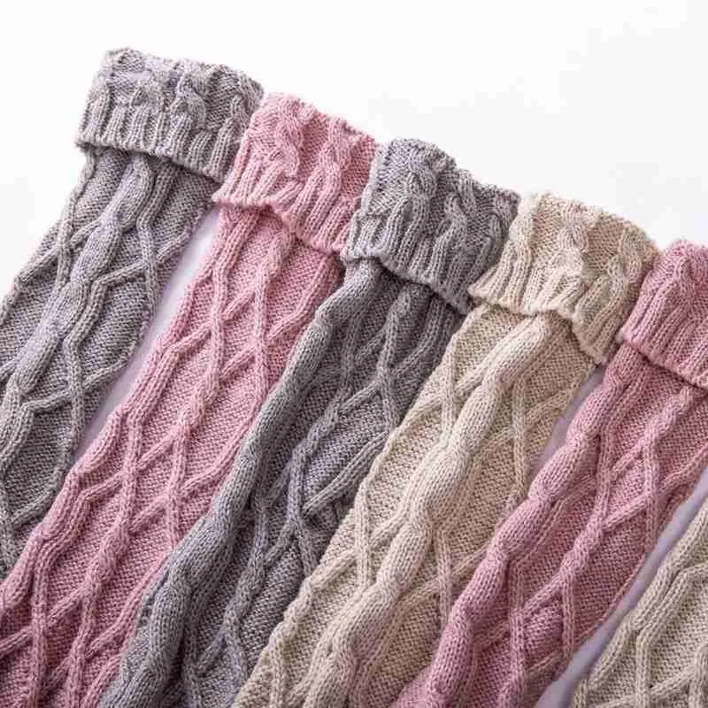 

Fashion Long Twist Cotton Stockings Thigh High Over Knee Socks For Women Autumn Winter Warmer Knit Long Twist Cotton Stockings