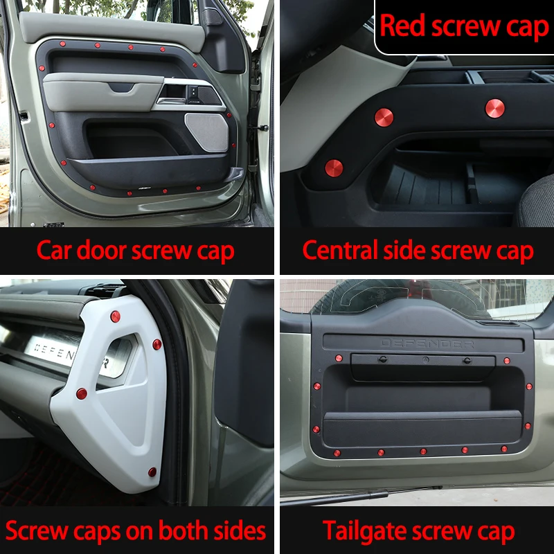 

Car Door Tail Box Door Screw Cap,For Land Rover Defender 110 130 2020-2021,Central Control Dashboard Side Screw Decoration Cover