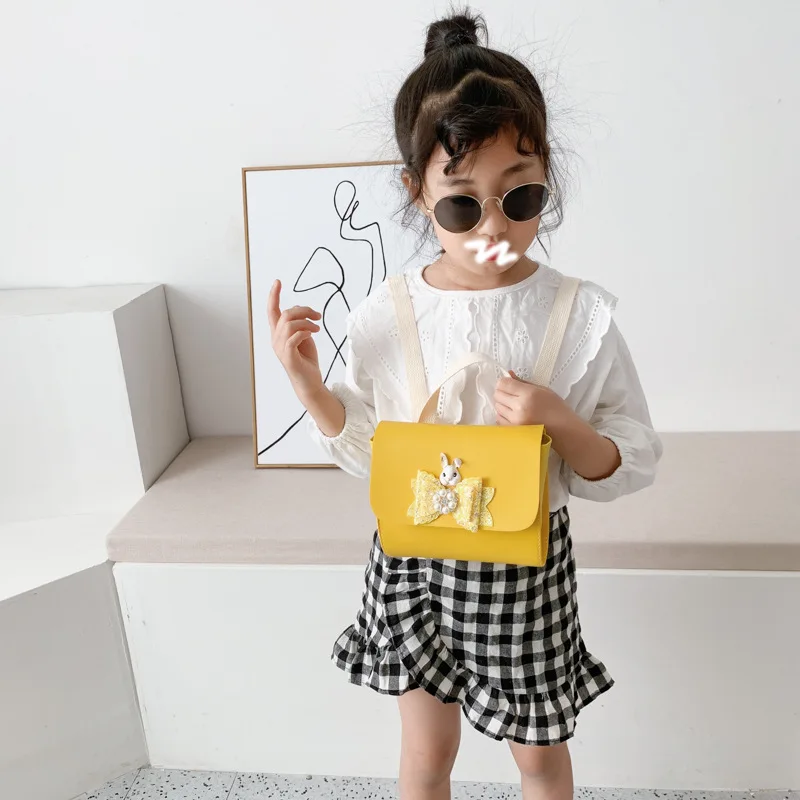 Детская школьная сумка с милым бантом мультяшный медведь кролик рюкзак из