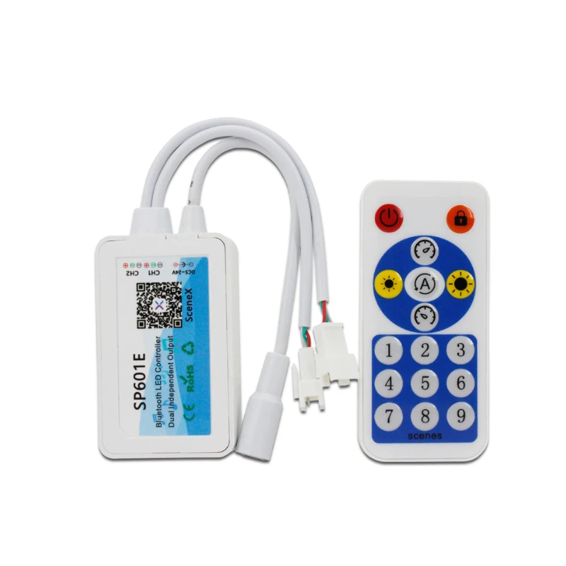 

Music Pixels LED RGB Strip Light Controller SP601E WS2812B WS2811Built In Mic Dual Signal Addressable IOS/Android App DC5V-24V