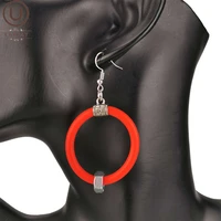 ukebay new round drop earrings women fashion design bohemia earrings rubber jewelry screw accessories 5 colors statement earring