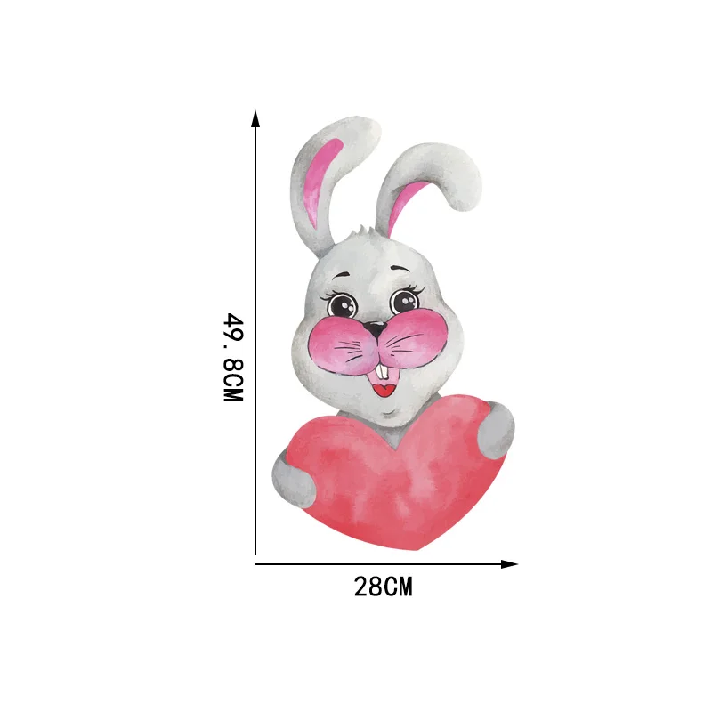 

YOJA 2849.8CM Cute Romantic Watercolor Painting Bunny Kids Room Wall Stickers Mural Cartoon Decals 8WS0139