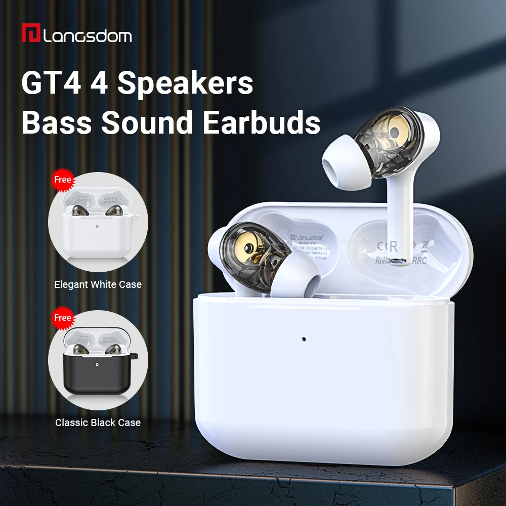 TWS наушники Langsdom GT4 с поддержкой Bluetooth 5 0 и 4 микрофонами|Наушники гарнитуры| |