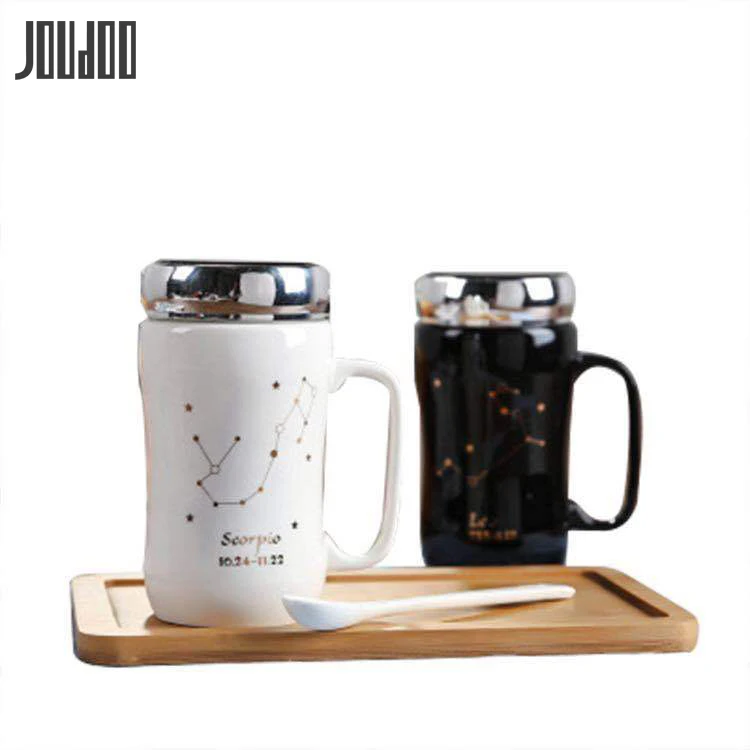 Креативная керамическая кружка JOUDOO Twelve Constellation короткая кофейная посуда чашка