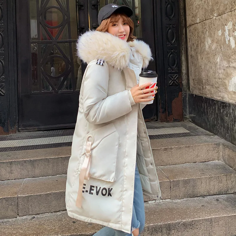 Парки mujer 2019 Новая женская зимняя куртка с утепленным мехом капюшоном теплая
