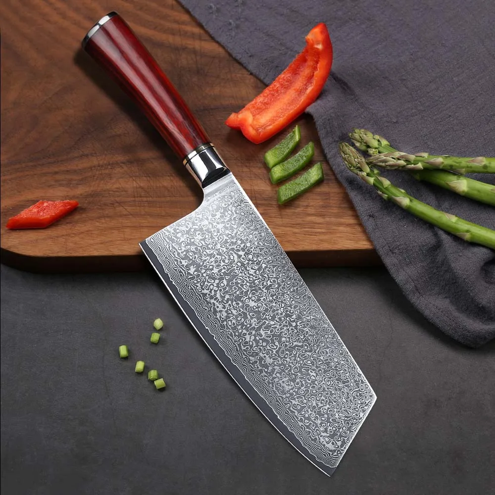 Кухонные ножи TURWHO7.5 ''из дамасской стали кухонные с 67 слоями нож для нарезки